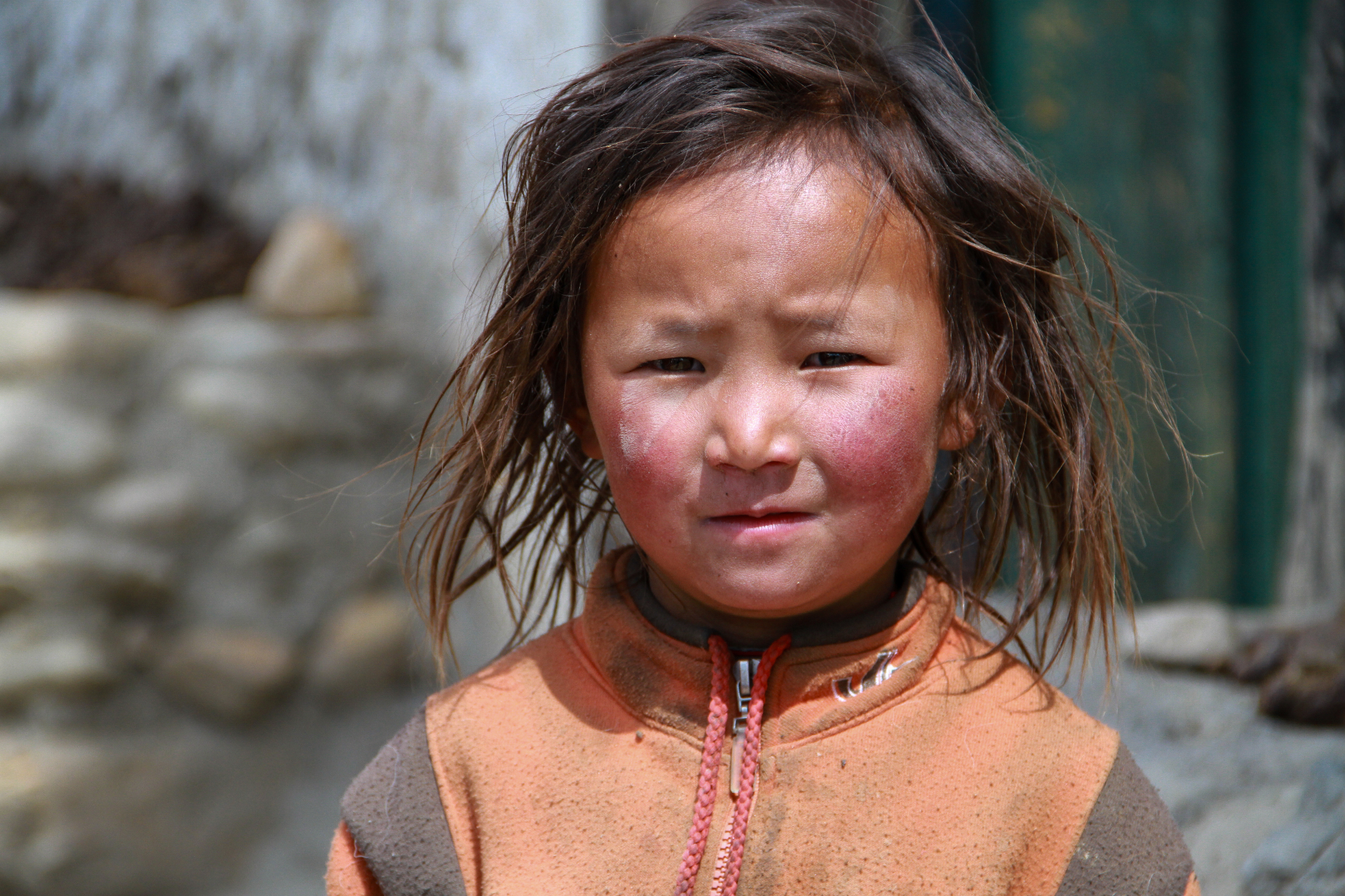 Portrait of a young girl in rural Nepal