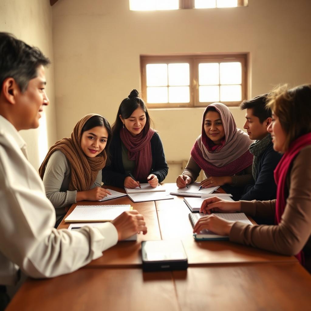 Counsellors and researchers collaborating in Nepal
